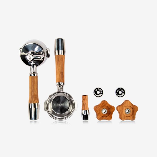 ECM Olive Wood Handle Set With Rotary Valves - ECM 89488